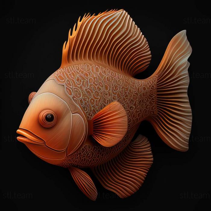 3D model Amphiprion frenatus fish (STL)